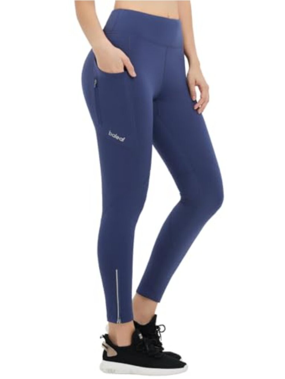 Thermal Fleece Running Leggings High Rise Ankle Zip Athletic Yoga Tights